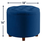 Pouf de rangement rond touffeté Donovan