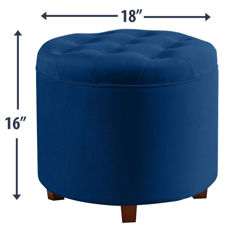 Pouf de rangement rond touffeté Donovan