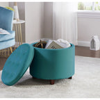 Pouf de rangement rond touffeté Donovan