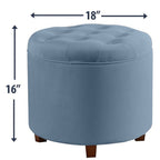 Pouf de rangement rond touffeté Donovan