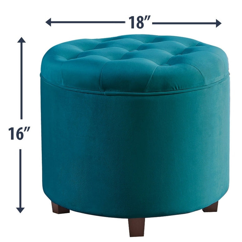 Pouf de rangement rond touffeté Donovan