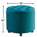 Pouf de rangement rond touffeté Donovan