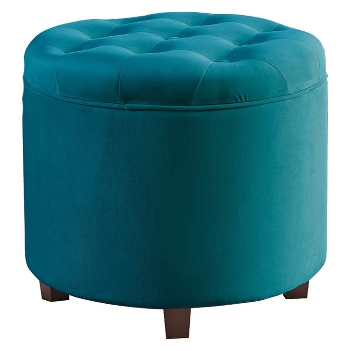 Pouf de rangement rond touffeté Donovan