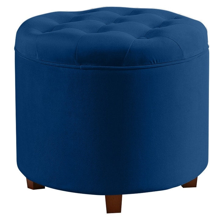 Pouf de rangement rond touffeté Donovan