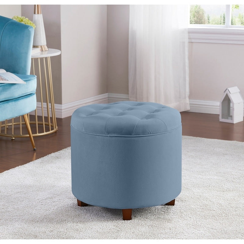 Pouf de rangement rond touffeté Donovan
