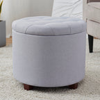 Pouf de rangement rond touffeté Donovan