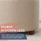 Pouf de rangement rond touffeté Donovan