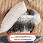 Pouf de rangement rond touffeté Donovan