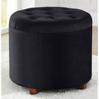 Pouf de rangement rond touffeté Donovan