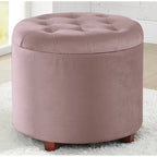 Pouf de rangement rond touffeté Donovan