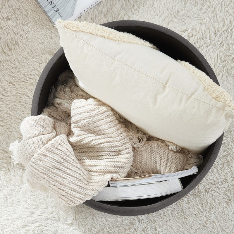 Pouf de rangement rond touffeté Donovan