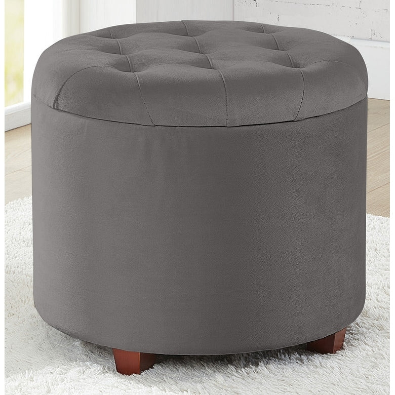 Pouf de rangement rond touffeté Donovan