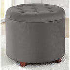 Pouf de rangement rond touffeté Donovan