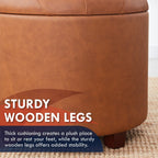 Pouf de rangement rond touffeté Donovan