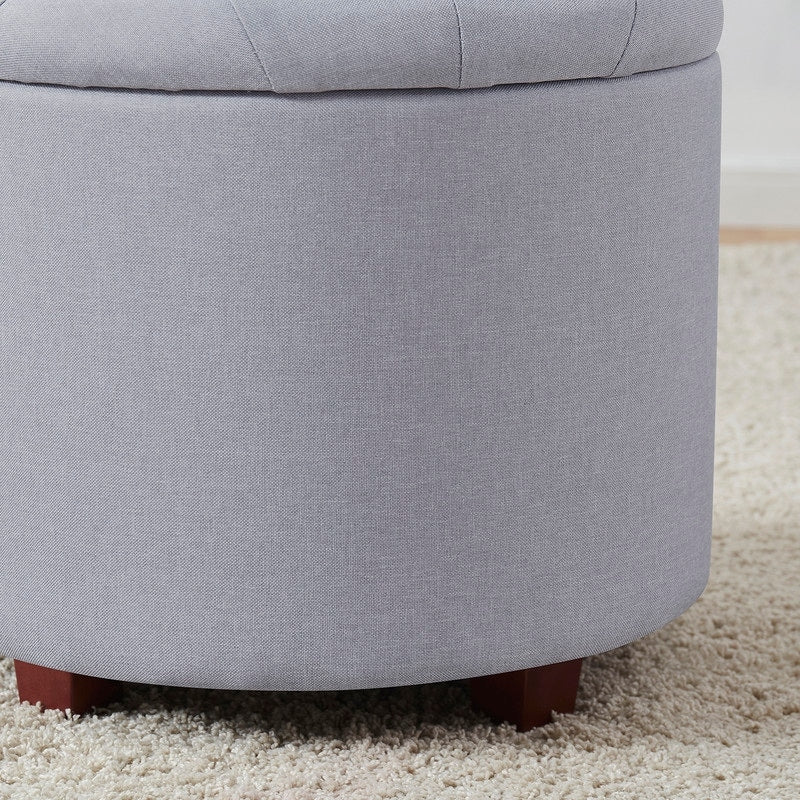 Pouf de rangement rond touffeté Donovan