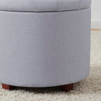 Pouf de rangement rond touffeté Donovan