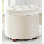 Pouf de rangement rond touffeté Donovan