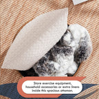 Pouf de rangement rond touffeté Donovan