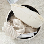 Pouf de rangement rond touffeté Donovan