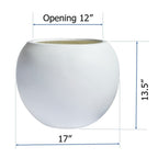 Jardinière sphérique moderne en fibre de verre DreamPatio Riverside pour intérieur/extérieur