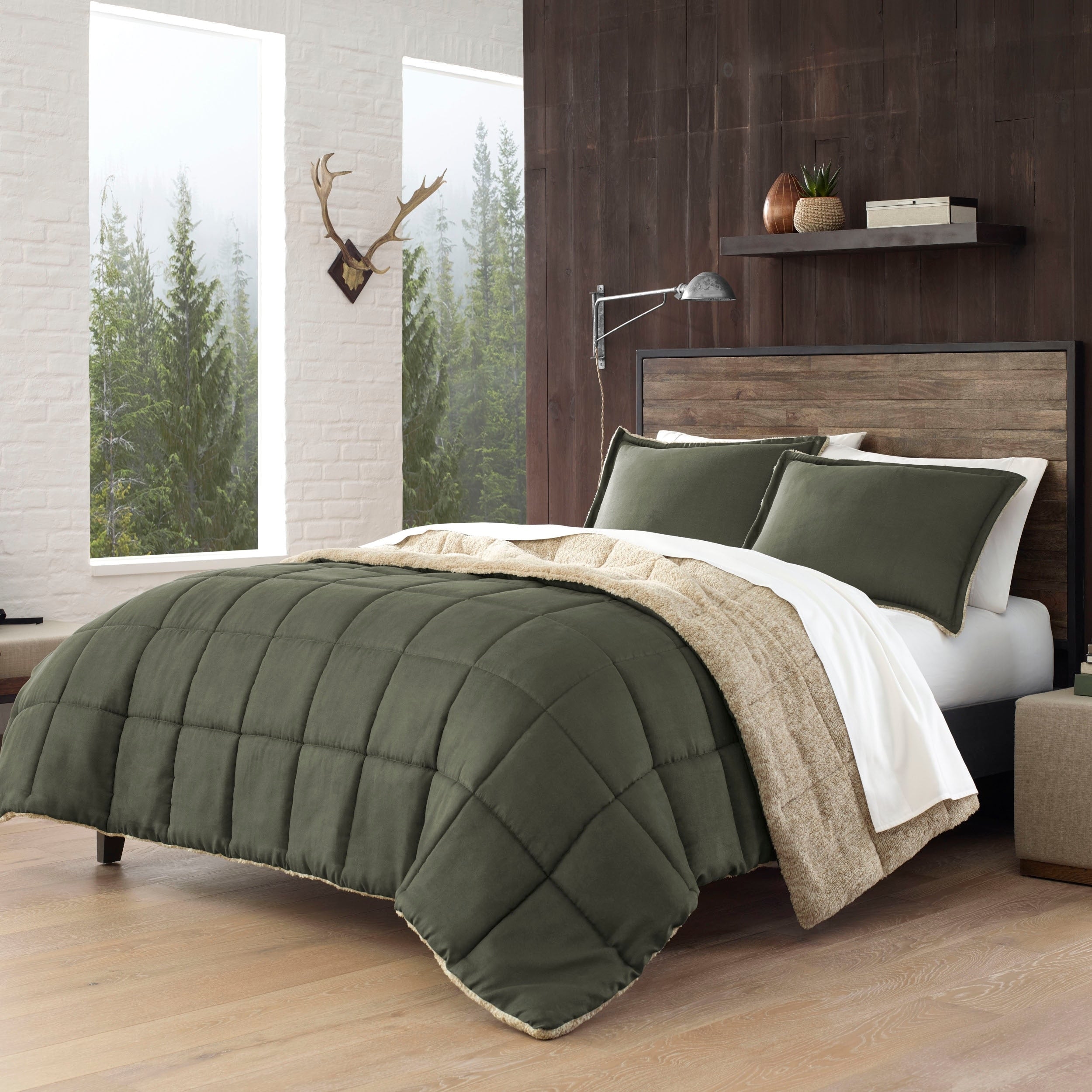 Ensemble couette et taie d'oreiller texturés en faux suède Eddie Bauer Sherwood