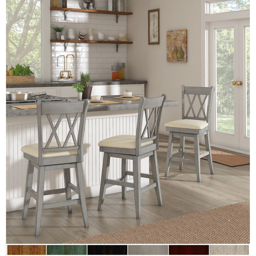 Tabouret de bar pivotant en bois Eleanor Double X Back par iNSPIRE Q Classic