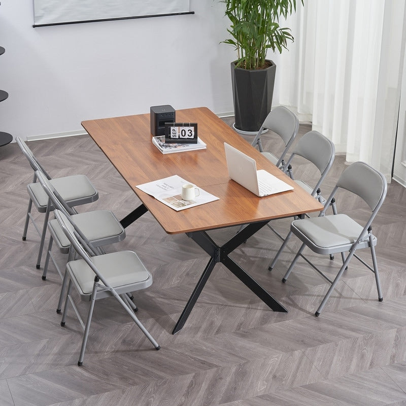 Chaises pliantes élégantes en fer et PVC pour congrès et expositions, blanches