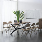 Chaises pliantes élégantes en fer et PVC pour congrès et expositions, blanches