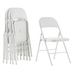 Chaises pliantes élégantes en fer et PVC pour congrès et expositions, blanches