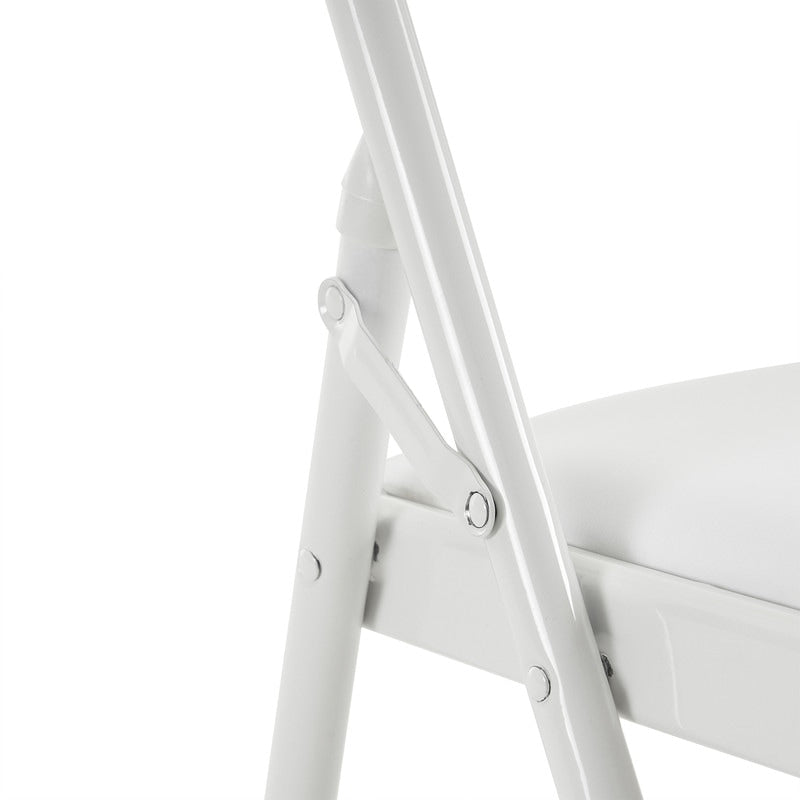 Chaises pliantes élégantes en fer et PVC pour congrès et expositions, blanches