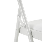 Chaises pliantes élégantes en fer et PVC pour congrès et expositions, blanches