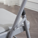 Chaises pliantes élégantes en fer et PVC pour congrès et expositions, blanches