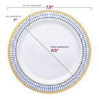 Assiettes jetables en plastique à bordure dorée élégante - Articles de fête
