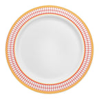 Assiettes jetables en plastique à bordure dorée élégante - Articles de fête