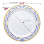 Assiettes jetables en plastique à bordure dorée élégante - Articles de fête