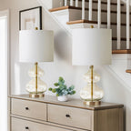 Lampe de table en verre courbé Ellipse, lot de 2