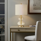 Lampe de table en verre courbé Ellipse, lot de 2