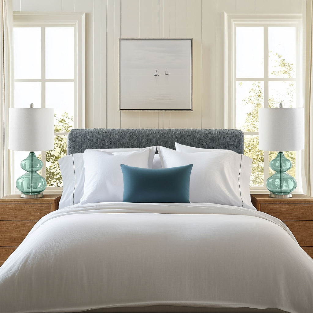 Lampe de table en verre courbé Ellipse, lot de 2