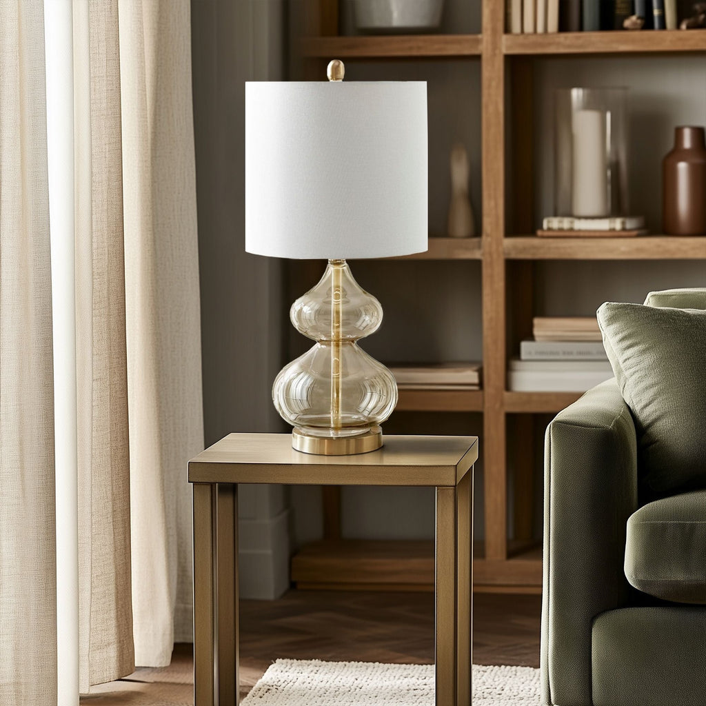 Lampe de table en verre courbé Ellipse, lot de 2