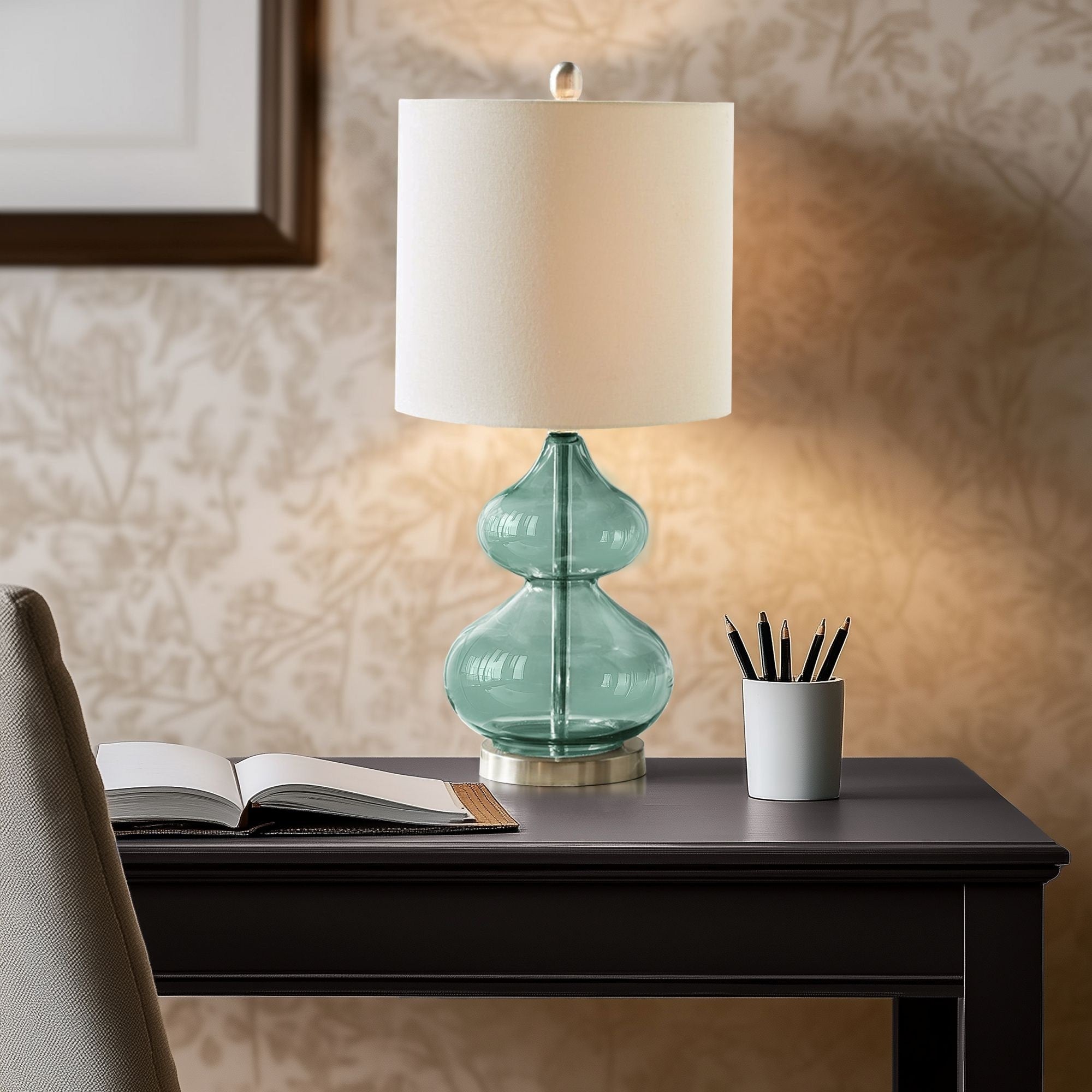 Lampe de table en verre courbé Ellipse, lot de 2