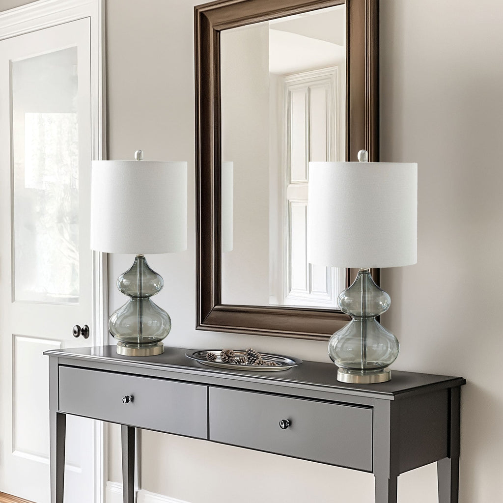 Lampe de table en verre courbé Ellipse, lot de 2