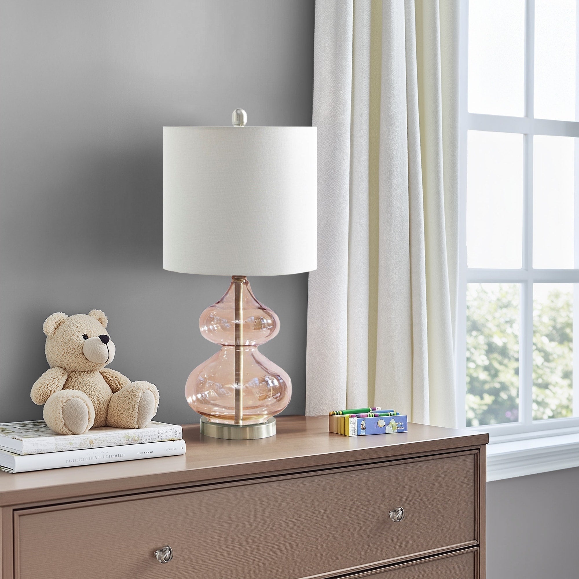 Lampe de table en verre courbé Ellipse, lot de 2