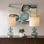 Lampe de table en verre courbé Ellipse, lot de 2