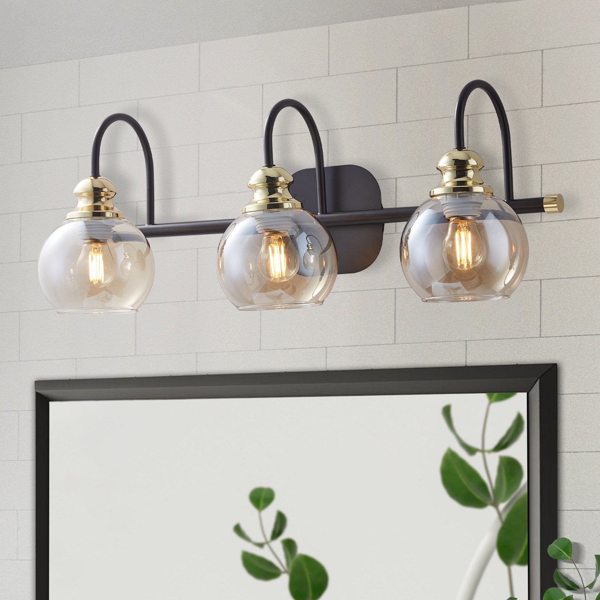 Appliques murales modernes ExBrite en cristal doré rose à 1, 2, 3, 4 ou 5 lumières pour salle de bain, à intensité variable