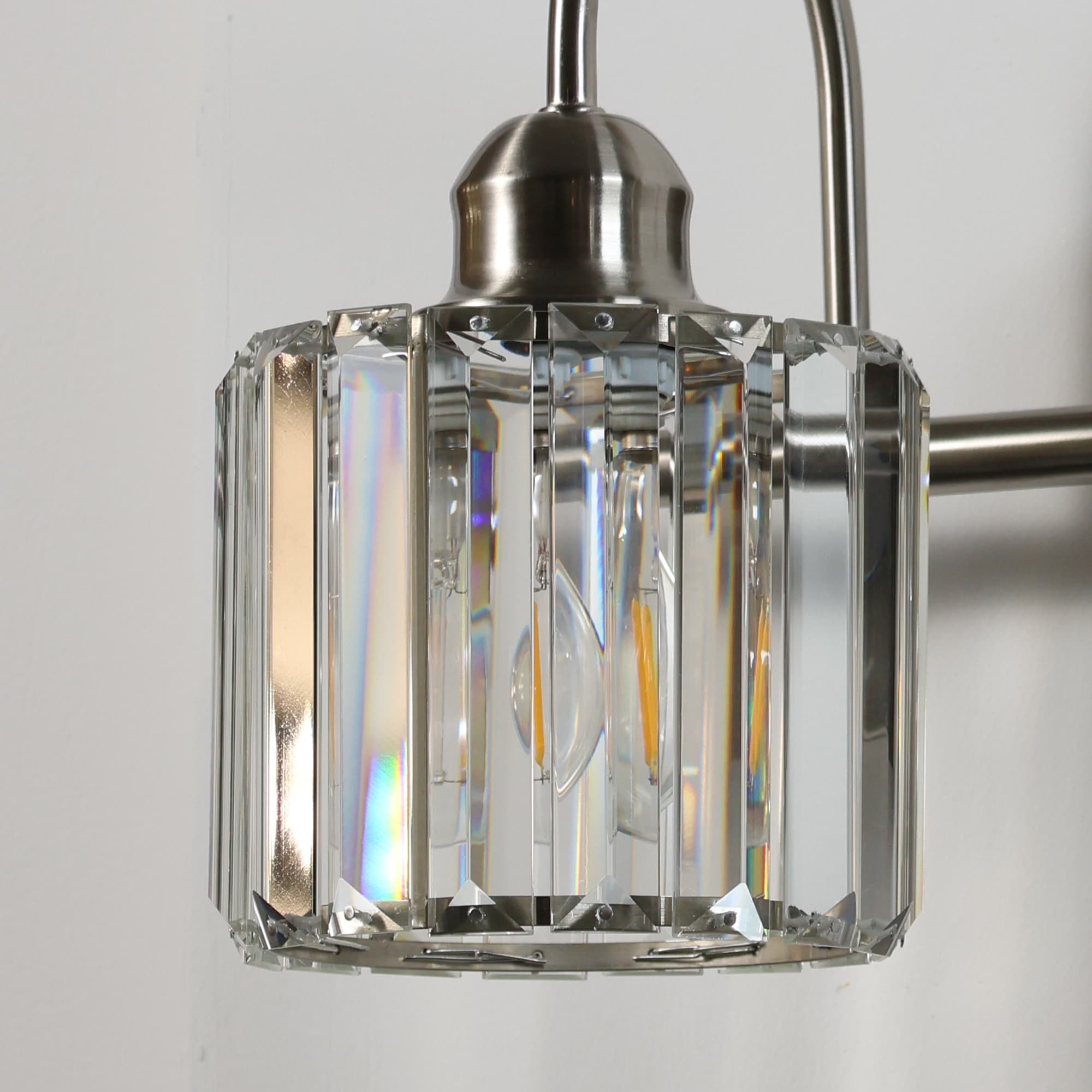 Appliques murales modernes ExBrite en cristal doré rose à 1, 2, 3, 4 ou 5 lumières pour salle de bain, à intensité variable