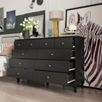 Commode double à 10 tiroirs pour chambre à coucher, commode blanche, grand espace de rangement