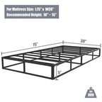 Ressort métallique à profil bas de 5 pouces, structure robuste avec revêtement gris