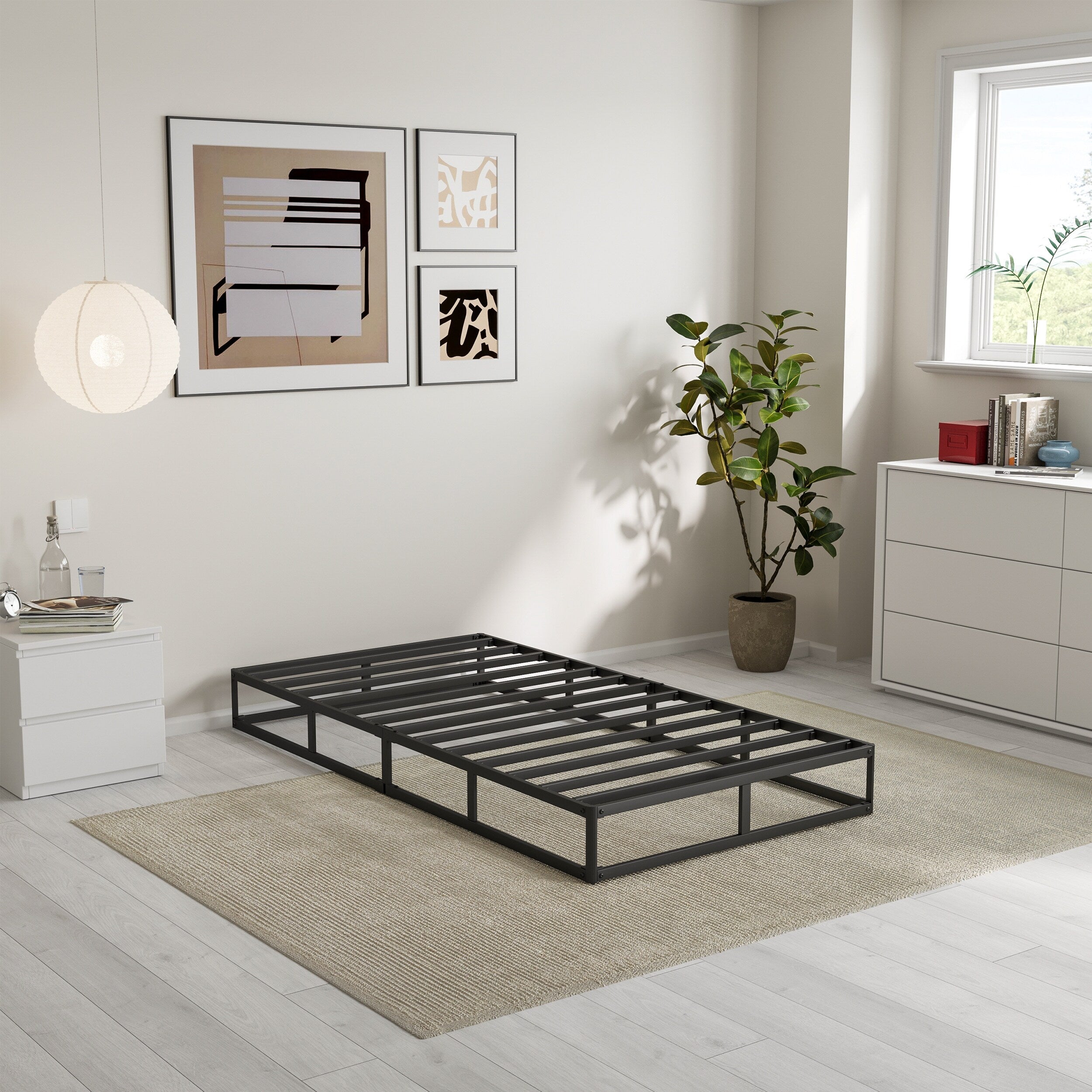 Ressort métallique à profil bas de 5 pouces, structure robuste avec revêtement gris