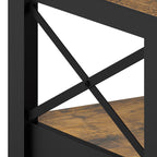 Table basse de style ferme avec rangement, table centrale à 2 niveaux pour le salon