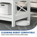 Table basse de style ferme avec rangement, table centrale à 2 niveaux pour le salon